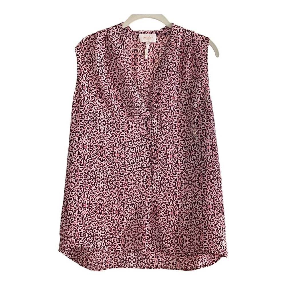 Laundry By Shelli Segal Red Sleeveless Relaxed Blouse